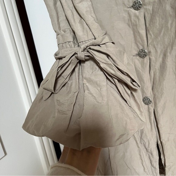 On Parle De Vous Ruffled Neck Belted Trench-coat in Beige XL - Picture 16 of 16